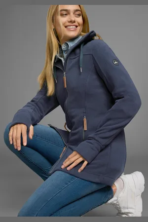 Polarino Fleecejacke, mit Kapuze, aus Fleece, atmungsaktiv, schnell trocknend