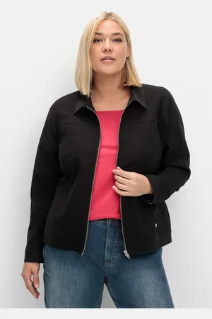 Sheego Kurzjacke »Jacke aus Bengalin, in taillierter Form«, ohne Kapuze