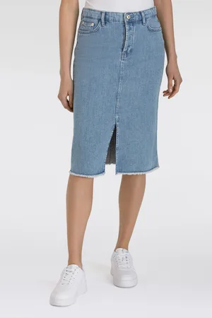 Mac Midirock »MIDI SKIRT fringe«, im Five-Pocket Style