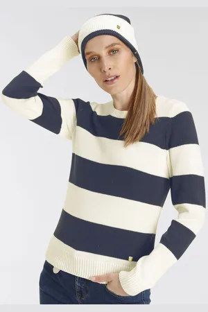 DELMAO Rundhalspullover, (Set, 2 tlg., Pullover + Mütze), mit passender Mütze