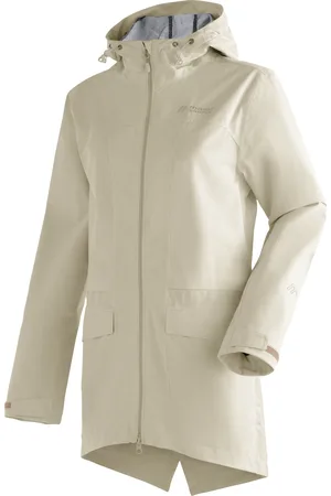Maier Sports Outdoorjacke »Echaz Coat W«, lange Damen Wanderjacke mit Kapuze, wasserdichter Mantel