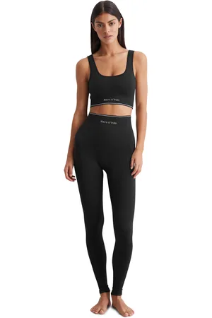 Marc O’ Polo Leggings »Seamless Waffle«, mit kontrastigem Streifen und eingearbeitetem Logo