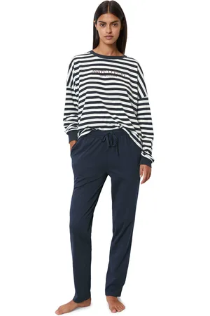 Marc O’ Polo Pyjama »Mix & Match Cotton-Woven«, (Set, 2 tlg.), mit Logoschriftzug auf der Brust