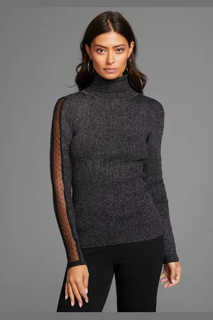 Laura Scott Rollkragenpullover, mit Mesheinsatz am Ärmel