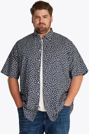 Tommy Hilfiger Kurzarmhemd »BT-LINEN BLEND MPRINT«, mit Allover-Print, Große Größen