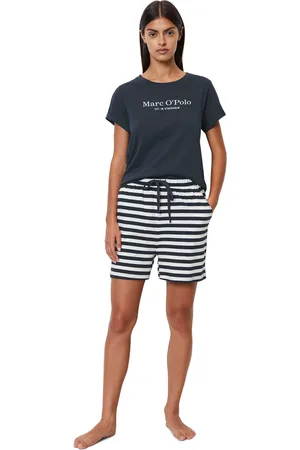 Marc O’ Polo Pyjama »Mix & Match Cotton-Woven«, (Set, 2 tlg.), mit großem Marken-Logo auf der Brust