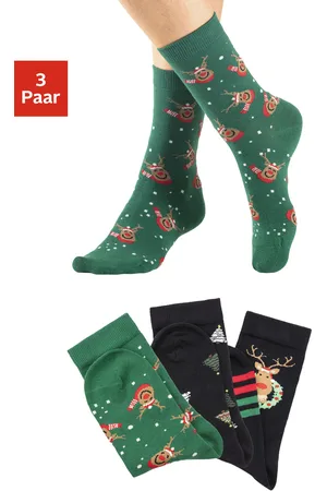 H.I.S Basicsocken, (Packung, 3 Paar), mit weihnachtlichen Motiven