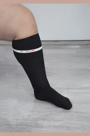 HYDAS Stützkniestrümpfe »XXL mit extra breiter Beinweite«, (2 Paar), weicher Abschlussrand, extrem dehnbar, pflegeleichte Qualität