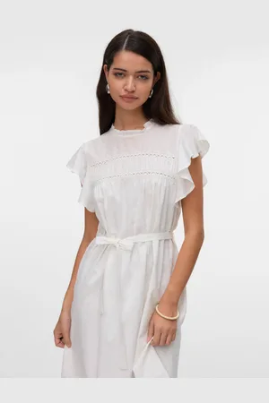 VERO MODA Minikleid »VMTRINE SL SHORT LACE DRESS WVN GA NOOS«