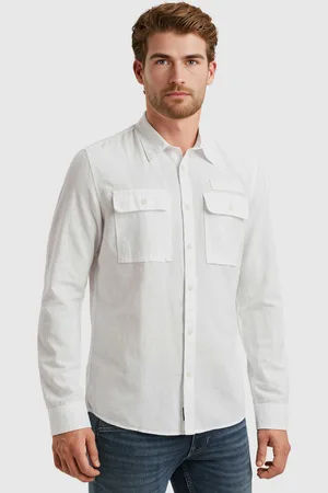 PME Legend™ Langarmhemd »Long Sleeve Shirt Cotton/linen«, mit Brusttaschen und mit Leinen