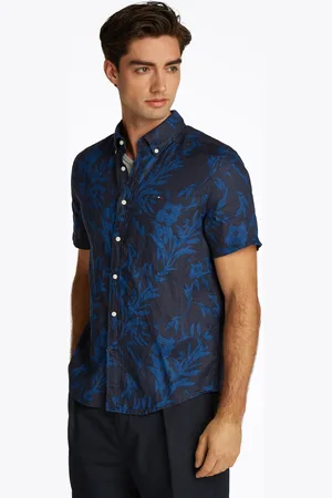 Tommy Hilfiger Leinenhemd »LINEN TROPICAL PRT SS RF SHIRT«, mit Allover Flowerprint