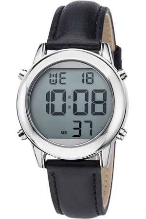 Master Time Funkuhr »Spechende Funkuhr«, Armbanduhr, Quarzuhr, Herrenuhr, Datum, digital, Lederarmband