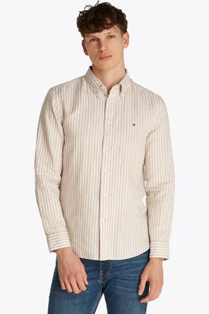 Tommy Hilfiger Langarmhemd »LINEN BLEND BOLD STRIPE«, mit feinen Streifen
