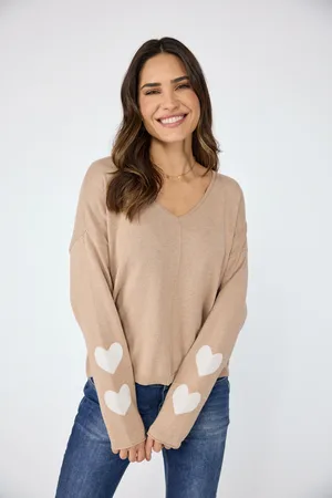 Lieblingsstück Strickpullover »LinkaL«, mit Herzintarsien am Ärmel