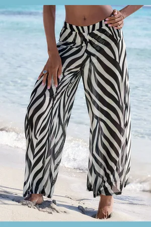 French Connection Strandhose, aus transparenter Meshware, Palazzohose