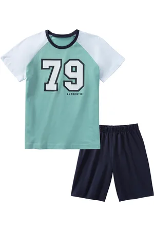 AUTHENTIC LE JOGGER Pyjama, (2 tlg., 1 Stück), Schlafanzug für Jungs mit großem College-Print vorn
