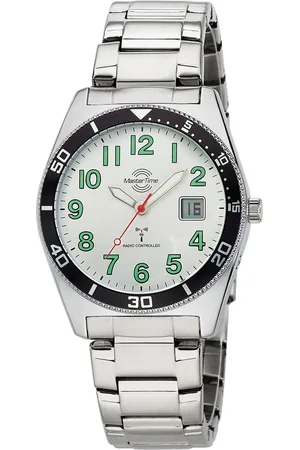 Master Time Funkuhr »Super Power Sporty«, Armbanduhr, Quarzuhr, Herrenuhr, Datum, Leuchtzeiger, Edelstahlarmband