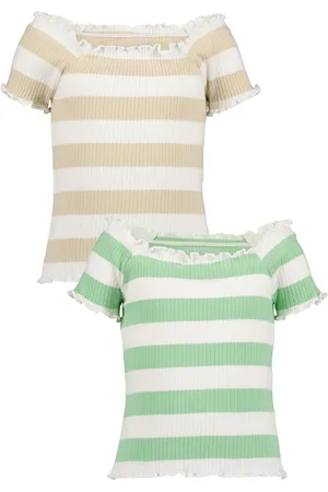 Blue Seven T-Shirt » Mädchen T-Shirts Carmenausschnitt Kurzarm Shirts«, (2 tlg.)