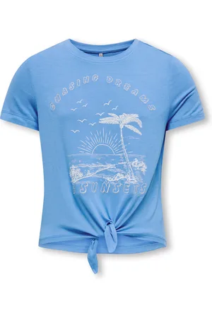 ONLY Rundhalsshirt »KOGRITA S/S SHINY KNOT TOP BOX JRS«