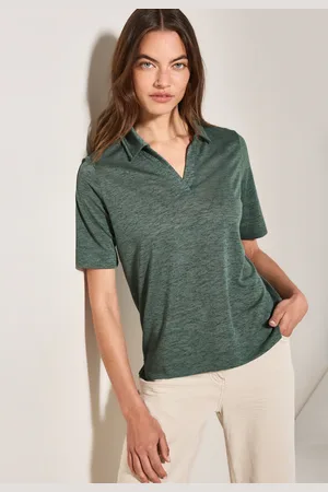 CECIL Poloshirt, in Leinen-Optik