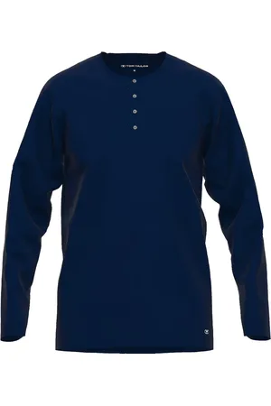 TOM TAILOR Langarmshirt »Cansas«, Knopfleiste vorn, Rundhalsausschnitt
