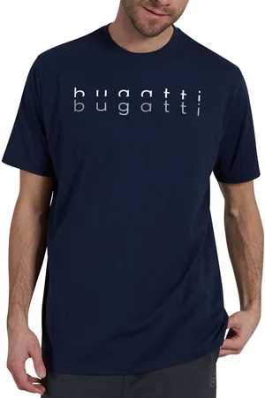 Bugatti T-Shirt, Kurzarm, Rundhalsausschnitt, -Schriftzug vorn
