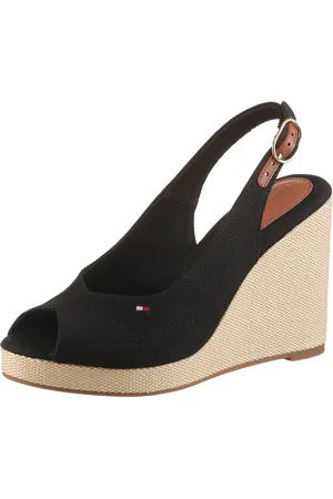Tommy Hilfiger High-Heel-Sandalette »FLAG HIGH WEDGE ESPAD SLINGBACK«, Sommerschuh, Partyschuh, Keilsandalette, in schmaler Form