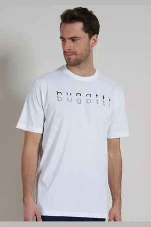 Bugatti T-Shirt, Kurzarm, Rundhalsausschnitt, -Schriftzug vorn