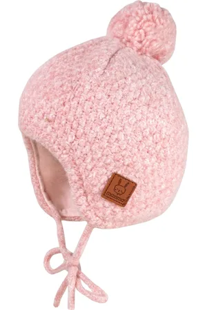 maximo Strickmütze, aus weicher Wollmischung mit Pompon und Bindeband