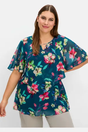 Sheego Chiffontunika »Chiffontunika mit Blumenprint, im Lagenlook«