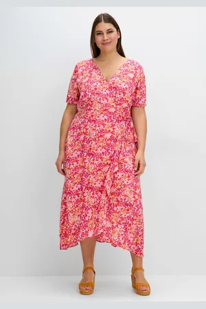 Sheego Sommerkleid »Midikleid in Wickeloptik, mit Blümchenprint«