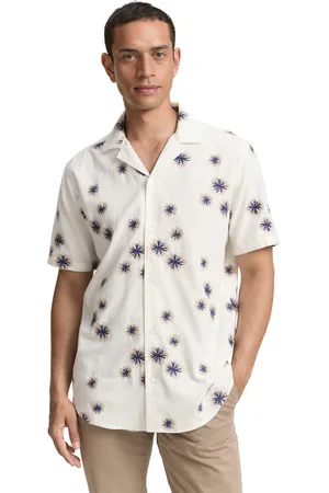 TOM TAILOR Kurzarmhemd, mit floralen Prints und Viskose