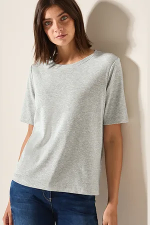 CECIL T-Shirt, mit feiner Ripp Struktur
