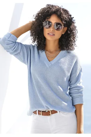 Lascana V-Ausschnitt-Pullover, aus weichem Strick, bequemer Damenpullover