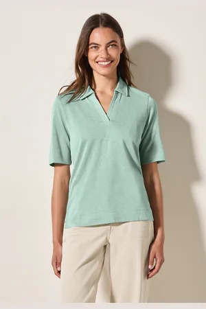 CECIL Poloshirt, in Leinen-Optik