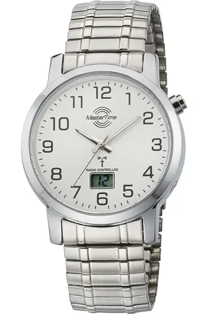 Master Time Funkuhr »Basic«, Armbanduhr, Quarzuhr, Herrenuhr, Datum, Flexband, Zugband