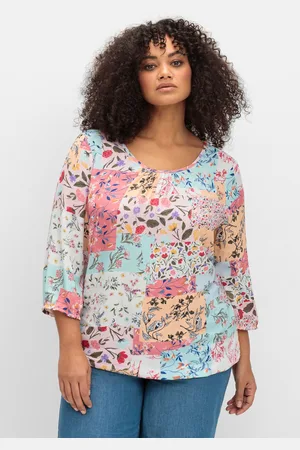Sheego Tunika »Tunika mit Patchwork-Print und Stretchsaum«