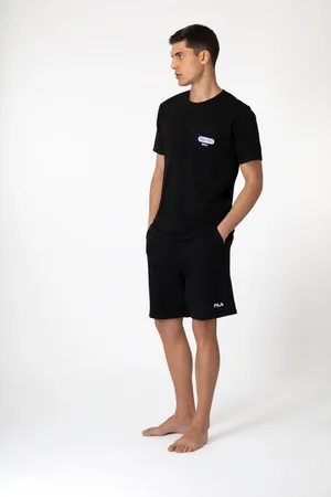 Fila Pyjama, (Set, 2 tlg.), mit schlichtem Logo-Stitching