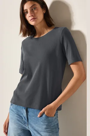 CECIL T-Shirt, mit feiner Ripp Struktur
