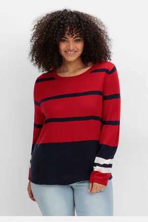 Sheego Rundhalspullover »Pullover im Colourblocking-Streifenmix«