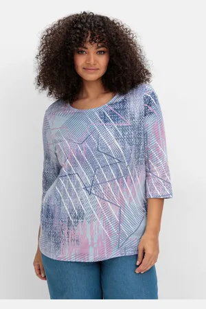 Sheego 3/4-Arm-Shirt »3/4-Arm-Shirt mit softem Alloverdruck«