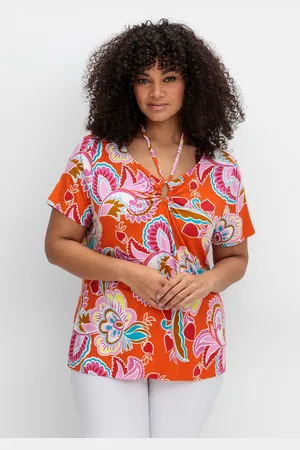Sheego T-Shirt »Shirt mit Neckholder-Bindeband«