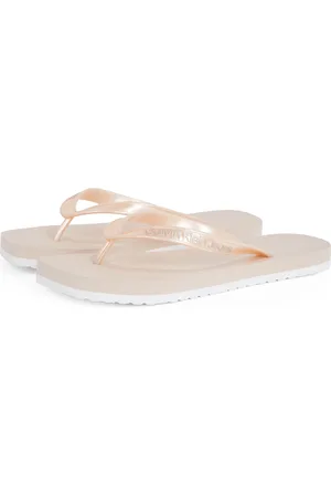 Calvin Klein Zehentrenner »THONG+ TPU METALLIC«, Sommerschuh, Badeschuh, Schlappen, Strandschuh mit Zehensteg