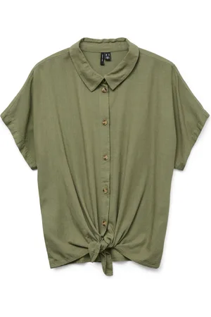 VERO MODA Kurzarmbluse »VMTHEA SS TIE SHIRT WVN NOOS«