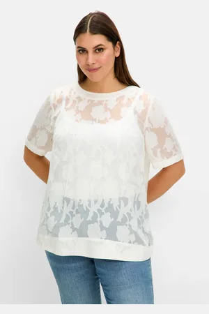 Sheego Tunika »Tunika mit transparentem Jacquardmuster«