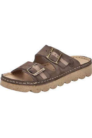 Rieker Pantolette, Sommerschuh, Schlappen, Hausschuh mit verstellbaren Schnallen