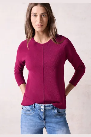 CECIL Langarmshirt, in Ottoman-Struktur