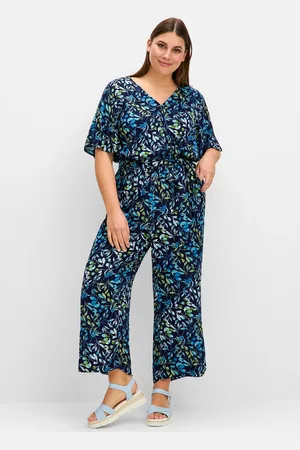 Sheego Jumpsuit »Overall in Wickeloptik, mit Cut-out-Ärmeln«