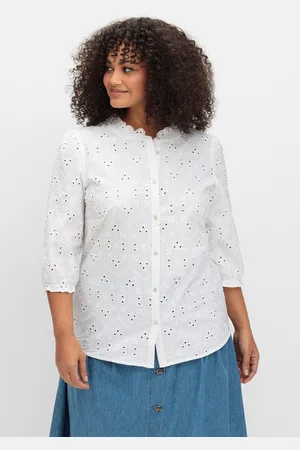Sheego Rüschenbluse »Bluse aus Lochspitze«