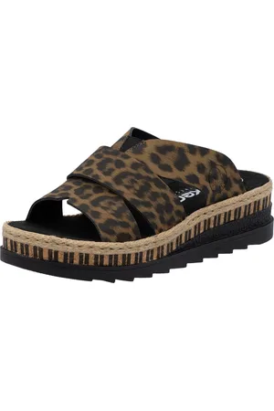 Rieker Pantolette, Keilabsatz, Sommerschuh, Schlappen mit Juteumrahmung